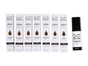 Infinity Aqua Drops Bronze Kit sada 7 hybridnich tekutych barev na oboci (7×15 ml)+ oxidant 30 ml sada