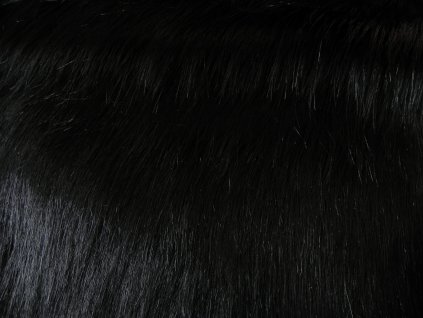 Umelá kožušina, čierna, 50 mm vlas
