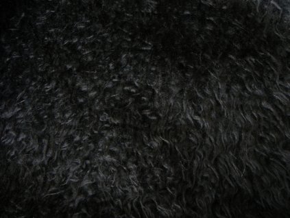 Umelá kožušina, čierna, LAMA, 30 mm vlas