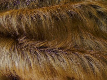 Umelá kožušina, ryšavo hnedá, 90 mm vlas