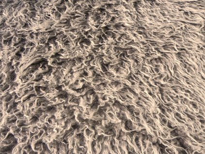 Umelá kožušina, šedo hnedá, LAMA, 45 mm vlas