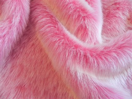 Umelá kožušina, ružový melír, 25 mm vlas