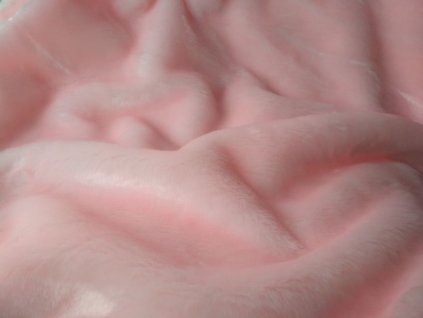 Umelá kožušina, plyš, bledo ružový, 9 mm vlas