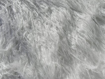 Umelá kožušina, biela, LAMA, 70 mm vlas