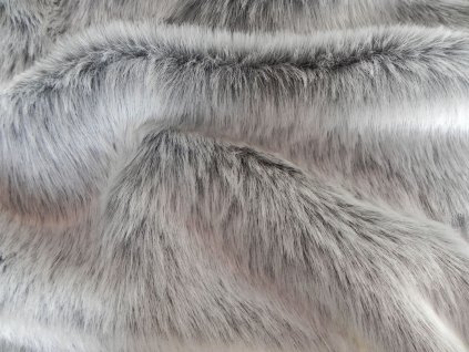 Umelá kožušina s krátkym vlasom, šedý melír, 25 mm vlas