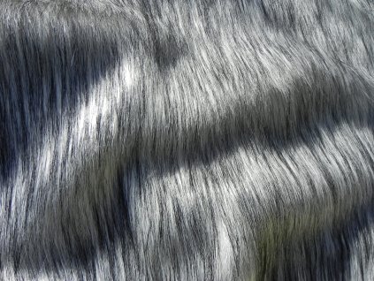 Umelá kožušina, bieločierna, POLÁRNA LÍŠKA, 50 mm vlas