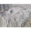 kožušinový štvorec, 48 x 48 cm, hnedý melír, 90 mm vlas