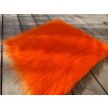 kožušinový štvorec, 48 x 48 cm, oranžová, 90 mm vlas