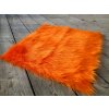 kožušinový lem, oranžová, 90 mm vlas, 48 x 48 cm