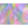 Umelá kožušina, viacfarebná, JEDNOROŽEC, 45 mm vlas