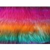 Umelá kožušina, viacfarebná, DÚHA, 45 mm vlas