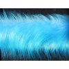 kožušinový lem, tyrkysovo modrá, 90 mm vlas, 10 x 148 cm