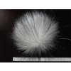 brmbolce umelej kožušiny, bieločierna, POLÁRNA LÍŠKA, 50 mm vlas