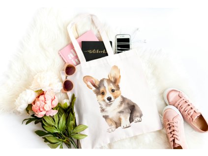 Taška s potiskem - lehká - corgi