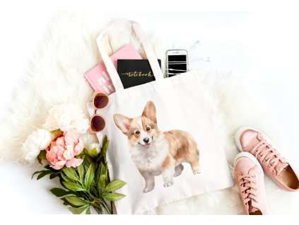 Taška s potiskem - lehká - corgi