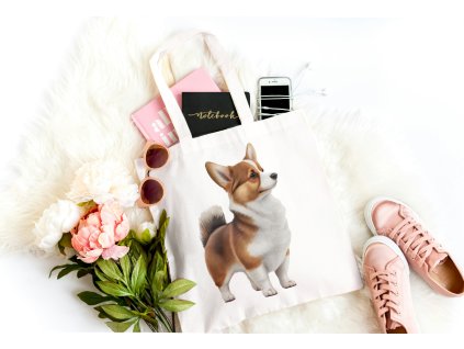 Taška s potiskem - lehká - corgi