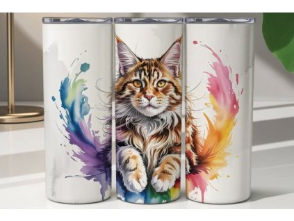 Maine Coon Cat Watercolor 20oz Tumbler Graphics 129978674 1 1 580x387