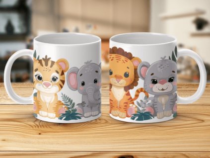 Djungle Animals Mug Kids Mugwrap 2 x PNG Graphics 103112566 1 1 580x435