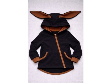Mikinka s oušky křivák - zajíček černý