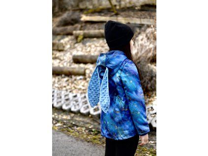 Kabátek s ušima -  Modrý mramor