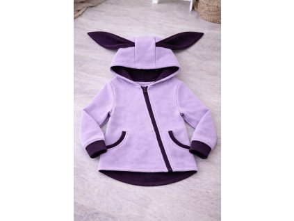 Mikinka s oušky křivák - zajíček fialový