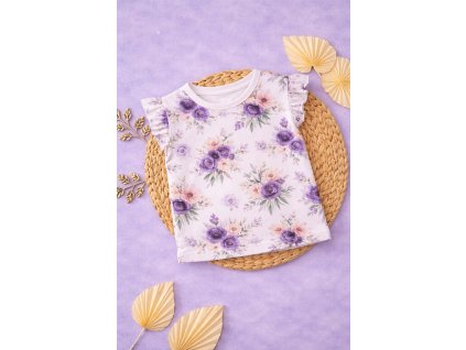 Tričko s volánkem - Květinky