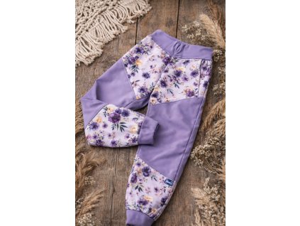 Nepromokavé soft kalhoty  -  květinky