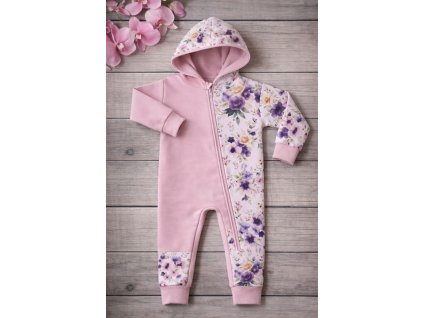 Overálek softsheel 56-98  -  květy