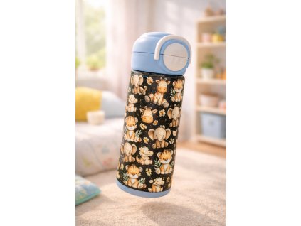 Dětská termoska s brčkem i pítkem - 530ml -  zvířatka