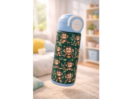 Dětská termoska s brčkem i pítkem - 530ml -  zvířatka