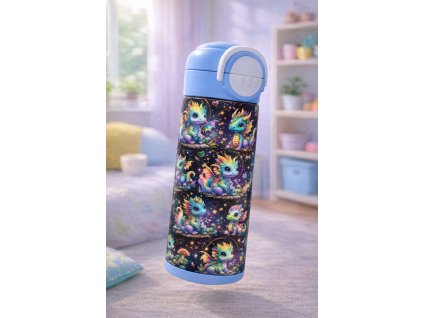 Dětská termoska s brčkem i pítkem - 530ml -  dráčci