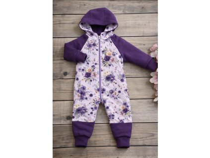 Overálek softsheel 56- 128 -  květy