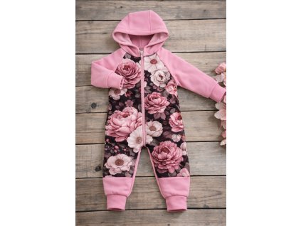 Overálek teplákový - květy