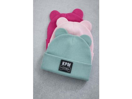 Čepička žebrovaná - medvídek