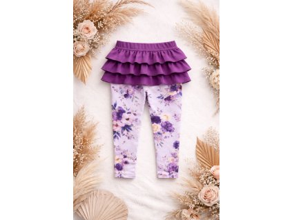 Legínky s volánkama - květiny