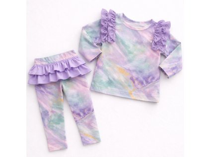 Legínky s volánkama - mramor