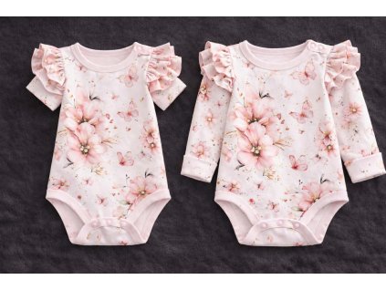 Rostoucí body - bavlněné s volánky - květinky