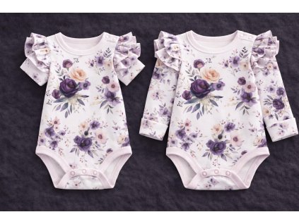 Rostoucí body - bavlněné s volánky - květinky