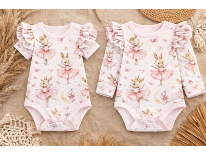 Rostoucí body - bavlněné s volánky -  zajíčci