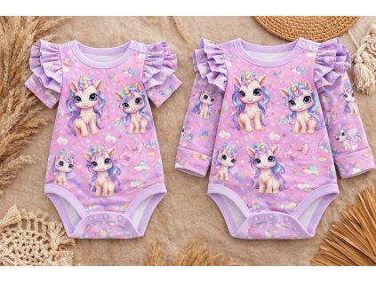 Rostoucí body - bavlněné s volánky -  jendorožci