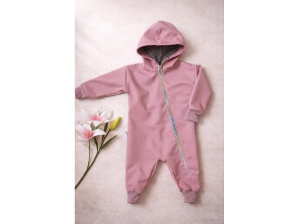 Overálek softsheel 56-98  -  růžový