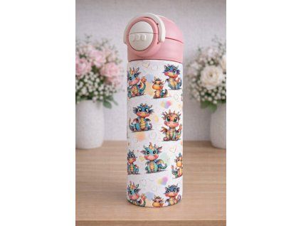 Dětská termoska s brčkem i pítkem - 530ml -  dráčci