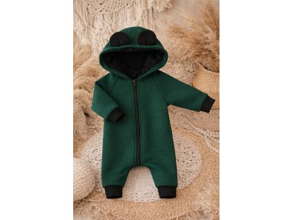 Zateplený rostoucí  overal s ušima - medvídek