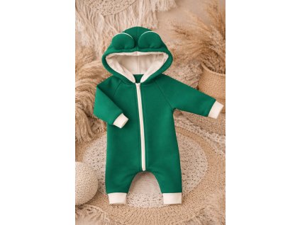 Zateplený rostoucí  overal s ušima - medvídek