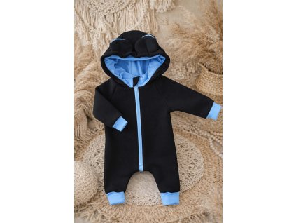 Zateplený rostoucí  overal s ušima - medvídek