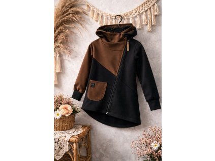 Soft kabátek tuning  - černo hnědá
