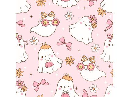Girly ghost seamless pattern 01