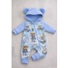 Overálek teplákový s ušima - medvídek