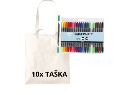 sada na malovani na textil tasky+ fixy velka diy