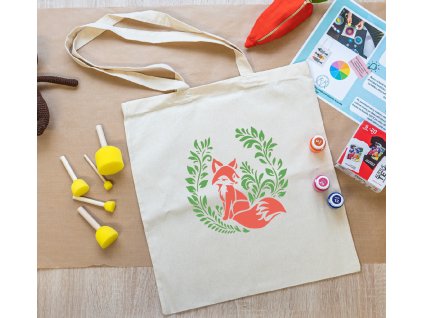 malovani na textil sada diy tasky sablona liska kreativni darky tvoreni s detmi